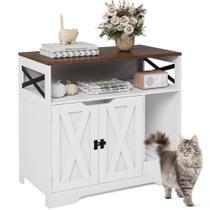 Enclosure para caixa de areia para gatos ZYKZYK em madeira estilo farmhouse 78 x 43 x 72 cm