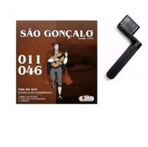 Encordoador jogo de corda violão aço classico folk são gonçalo 011 encordoamento com bolinha extra mizinha 1 palheta