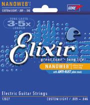Encordoamento 009 Custom Light Para Guitarra Elixir