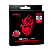Encordoamento 009 para guitarra Tensão Leve SOLEZ SLG9 1 e 2 cordas extras