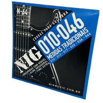 Encordoamento 010 Guitarra Tensão Light Nig N64 + corda extra E (mi) + palheta