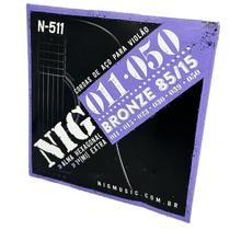 Encordoamento 011 Aço Violão Tensão Light Nig N511 + Corda Encordoamento 011 Aço Violão Tensão Light Nig N511 + Corda