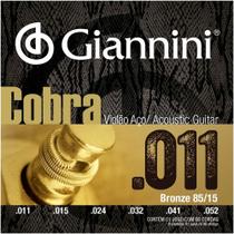 Encordoamento AÇO Giannini p/ Violão -- COBRA .011 -- GEEFLK - .011-.052 - Bronze 85/15