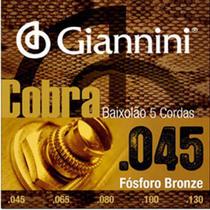 Encordoamento Cobra para Baixolão 5 cordas tensão pesada Fósforo Bronze GEEBASF5 (045 .130 Giannini