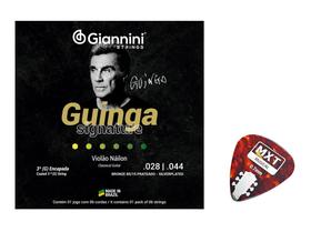 Encordoamento Corda Giannini Guinga Nylon Clássico Bronze 85 com Palheta