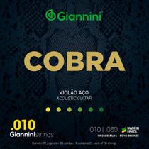 Encordoamento Corda Violão Aço Giannini Cobra Bronze 0.10