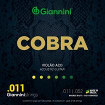 Encordoamento Corda Violão Aço Giannini Cobra Bronze 0.11