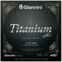 Encordoamento Cordas Para Violão Nylon Tensão Media Titanium - Giannini