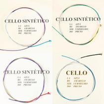 Encordoamento Cordas Sintéticas M Calixto Cello Violoncelo 4,4 Núcleo Sintético Fixação nó e bola Encordoamento Cordas Sintéticas M Calixto Cello Violoncelo 4,4 Núcleo Sintético Fixação nó e bola