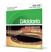 Encordoamento D'ADDARIO EZ890-B Violão Aço 85/15 Bronze