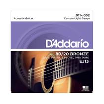 Encordoamento D'Addario Violão Aço Bronze 80/20 Ej13-B 0.011