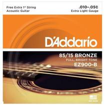 Encordoamento D'Addario Violão Aço Extra Light Ez900-B 10/50