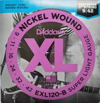 Encordoamento Daddario 09 Guitarra Exl120b +1a Corda Extra