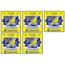 Encordoamento de Violão Kit c/ 5 jogos GIANINNI p/ Violão Canário Aço GESWB Encordoamento de Violão Kit c/ 5 jogos GIANINNI p/ Violão Canário Aço GESWB