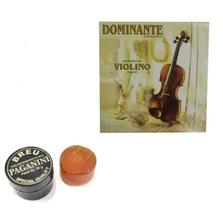 Encordoamento dominante para violino 3/4 ou 4/4 + breu paganini kit estudante profissional