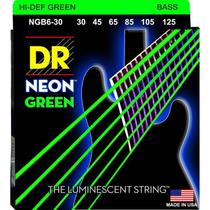 Encordoamento DR Strings NEON Green Baixo 6 Cordas 30-125