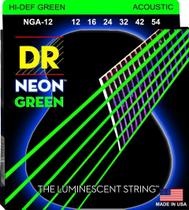 Encordoamento DR Strings NEON Green Violão 12-54 Verde