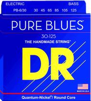 Encordoamento DR Strings Pure Blues Baixo 6 Cordas 30-130