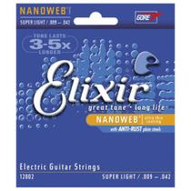 Encordoamento Elixir .009 Super Light para Guitarra Nanoweb cordas