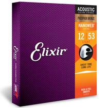 Encordoamento Elixir 012 Light Violão Aço16052 Nanoweb