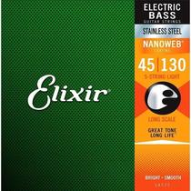 Encordoamento elixir 045 130 aco medium 5 cordas 14777