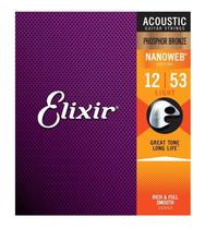 Encordoamento Elixir Violão Aço PHOSPHOR BRONZE NANOWEB