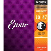 Encordoamento Elixir Violão Phosphor Bronze Aço Nanoweb
