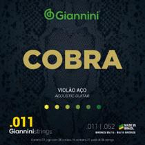 Encordoamento Giannini aço para Violão COBRA 0.110.52 Bronze 85/15 GEEFLK