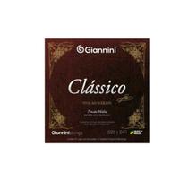 Encordoamento Giannini Clássico P/violão Nylon 65/35 Prateado Média Genwpm