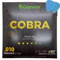Encordoamento Giannini Cobra 010 P/ Violão Aço Bronze