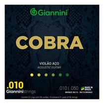 Encordoamento Giannini Cobra 010 para Violão Aço
