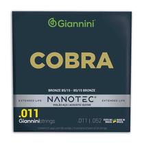 Encordoamento Giannini Cobra Nanotec Violão Aço .011 GEEFLK PN Encordoamento Giannini Cobra Nanotec Violão Aço .011 GEEFLK PN
