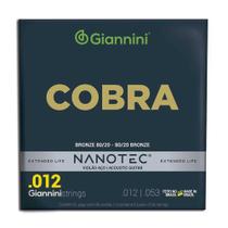 Encordoamento Giannini Cobra Nanotec Violão Aço .012 CA82L PN Bronze 80/20