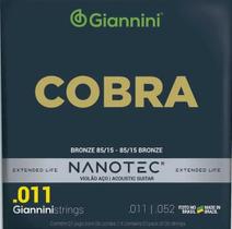 Encordoamento Giannini Nanotec Violão Aço GEEFLKPN 011-052