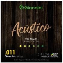 Encordoamento GIANNINI Violão Aço Acústico 011 GESPW