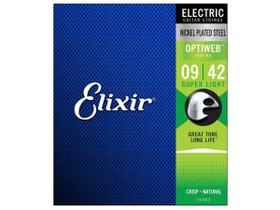 Encordoamento Guitarra Elixir Optiweb 009 042 Super Light 19002 Encordoamento Guitarra Elixir Optiweb 009 042 Super Light 19002