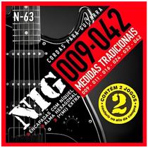 Encordoamento Guitarra Nig N-63 .009 - 042” Kit 2 jogos PR2N63L - Rouxinol