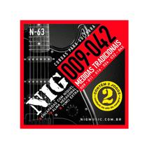Encordoamento Guitarra Nig N-63 .009 - 042 Kit 2 Jogos