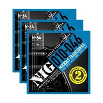 Encordoamento Guitarra Nig N-64 .010” Kit 6 jogos PR2N64L Encordoamento Guitarra Nig N-64 .010” Kit 6 jogos PR2N64L
