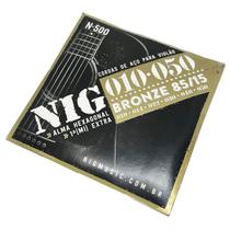 Encordoamento NIG 10-50 Violão Aço Bronze 85/15 + corda extra + palheta Encordoamento NIG 10-50 Violão Aço Bronze 85/15 + corda extra + palheta