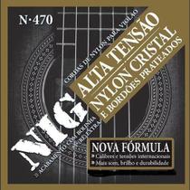 Encordoamento Nig N-470 para Violão Nylon Cristal/Prata com Bolinha tensão alta