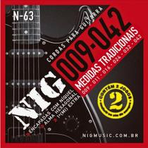 Encordoamento NIG N-63 Guitarra .009 - .046 Pack Com Dois Jogos