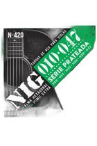 Encordoamento nig n420 p/violao aco/prateado .10/.47 6 cordas