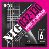Encordoamento NIG P/ Baixo 6 Cordas N-760 032"/.130" - EC0172 - Nig Strings Encordoamento NIG P/ Baixo 6 Cordas N-760 032"/.130" - EC0172 - Nig Strings