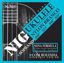 Encordoamento NIG para Ukulele Soprano nylon branco com bolinha N-305