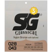 Encordoamento nylon bronze 65 35 p/violao pct c/ 3 sg 5280tp