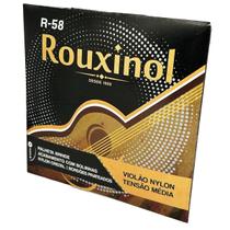 Encordoamento Nylon Com Bolinha Violão Tensão Média Rouxinol R58 + palheta