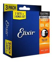 Encordoamento p/ guitarra elixir (0.09) bonus pack c/ 3 16540