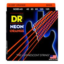 Encordoamento para baixo dr nob5-45 neon orange 5 cordas