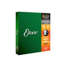 Encordoamento para Baixo Elixir .040 Super Light Long Scale Nanoweb para Baixo 4 Cordas 14002